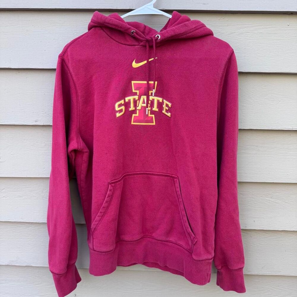 Nike Men's Red and Burgundy Hoodie